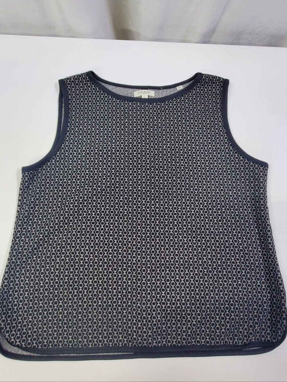 Max Studio Black Pattern Pullover Sleeveless Timeless Knit Top Large